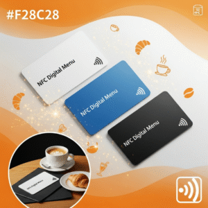 بطاقة منيو NFC – قائمة رقمية أنيقة على الطاولة